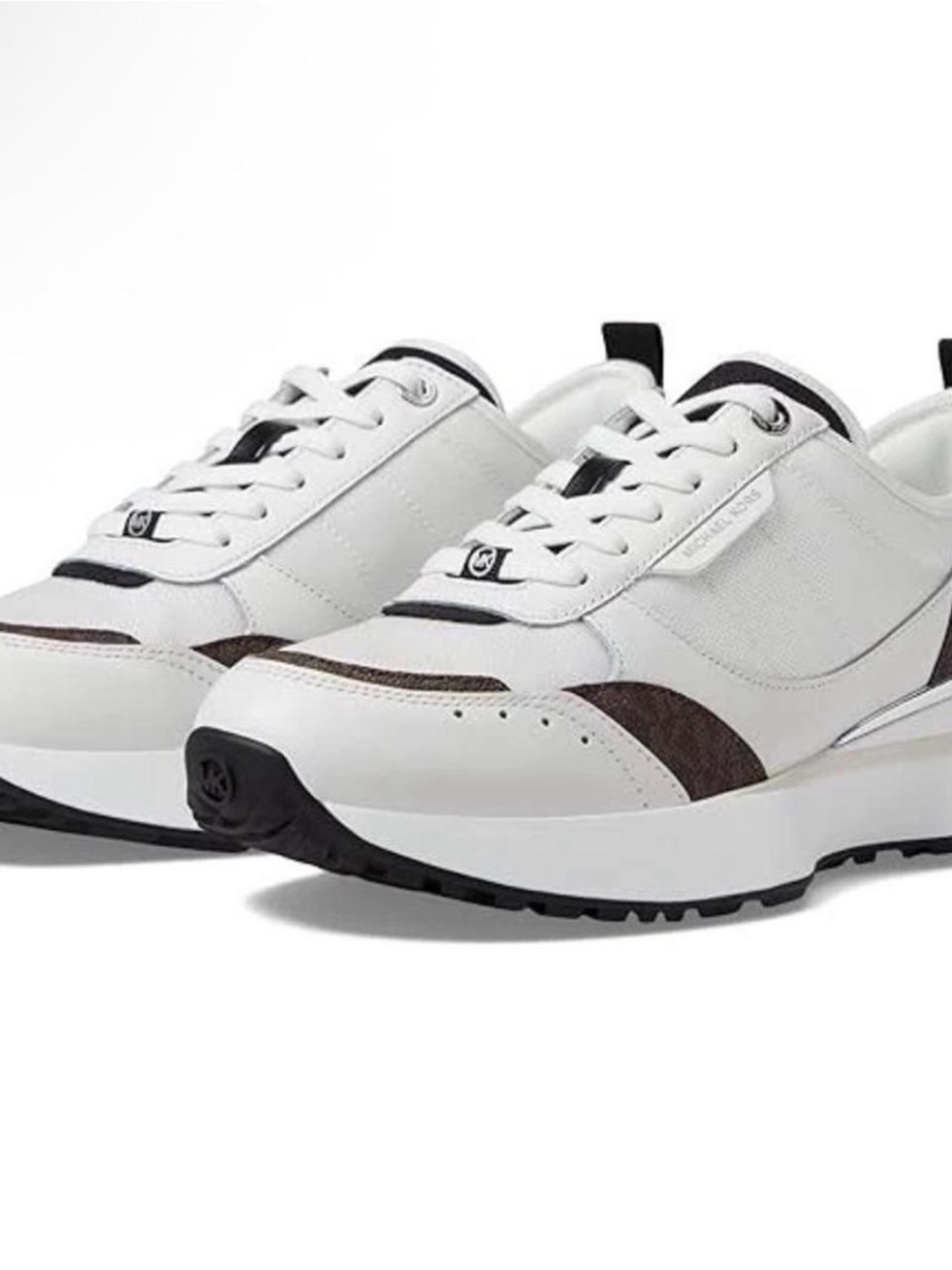 White and Brown Michael Kors sneaker